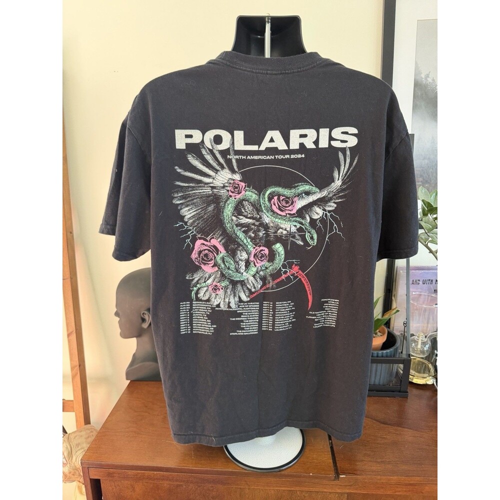 Polaris North American Tour 2024 Band T-Shirt Black Graphic Concert Tee XL